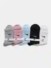 Носки женские спортивные с вышитым принтом  Найк (Nike) средней длины хлопок, набор 5 пар
