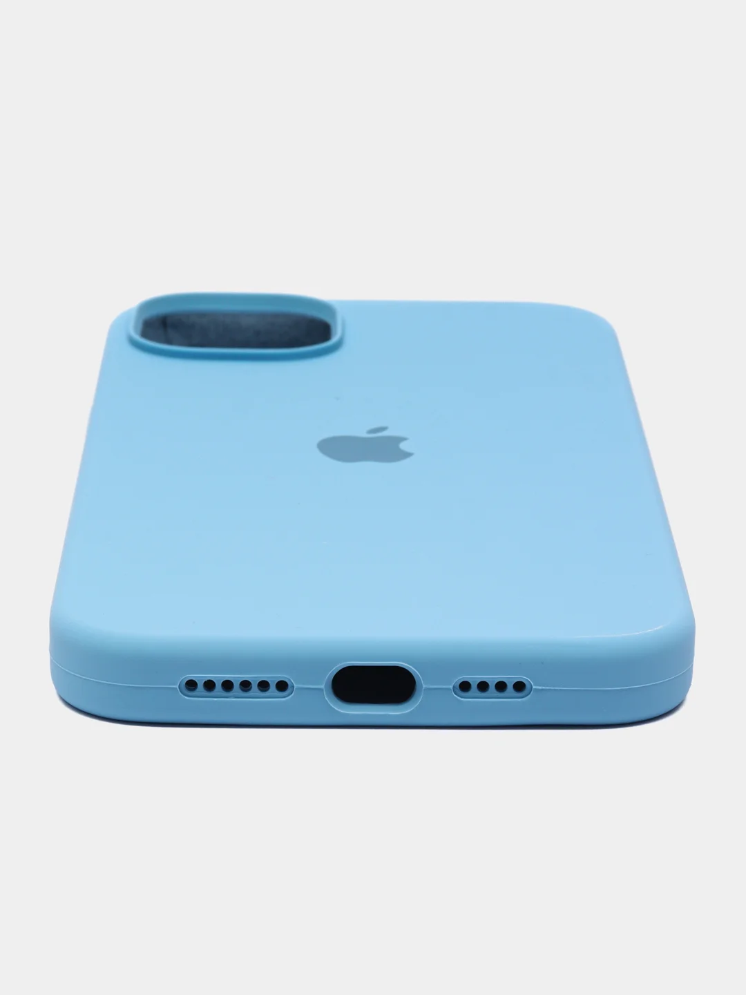 Голубой чехол для iPhone 12, 13, 14 MINI PRO MAX PLUS силиконовый с логотипом, для смартфона Apple