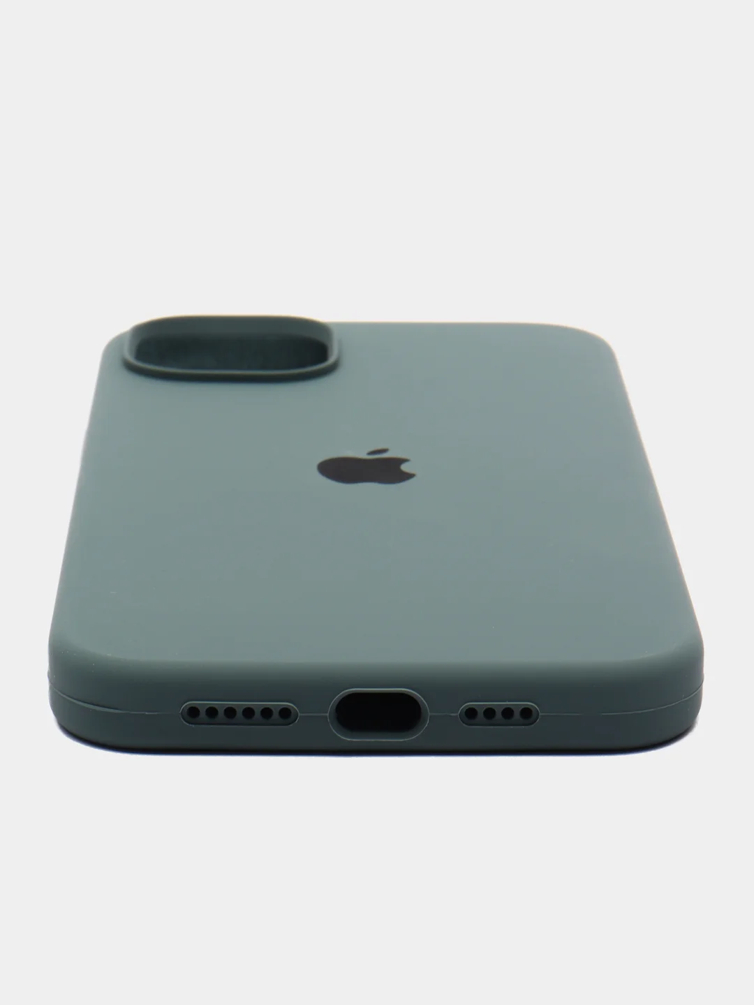 Тёмно-зелёный чехол для iPhone 12, 13, 14 MINI PRO MAX PLUS силиконовый с логотипом, для смартфона Apple