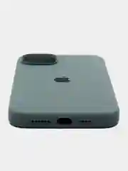 Тёмно-зелёный чехол для iPhone 12, 13, 14 MINI PRO MAX PLUS силиконовый с логотипом, для смартфона Apple