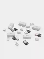 5 штук Штекер micro-USB в корпусе с кабельным вводом белый микроюсб