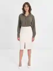 TrendD / Рубашка базовая коричневая Unisex прямая c длинным рукавом