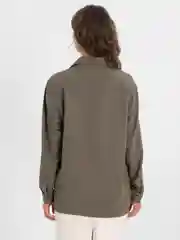 TrendD / Рубашка базовая коричневая Unisex прямая c длинным рукавом