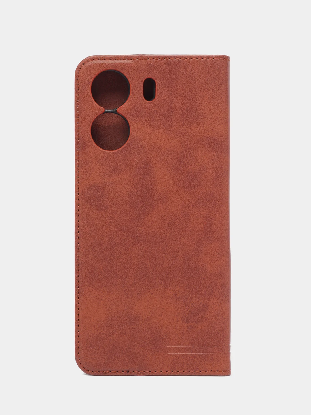 Коричневый чехол-книжка GQ для Xiaomi Redmi 13C (Сяоми Редми 13С) из искусственной кожи