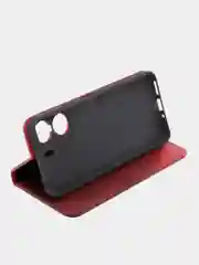 Коричневый чехол-книжка GQ для Xiaomi Redmi 13C (Сяоми Редми 13С) из искусственной кожи