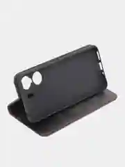 Черный чехол-книжка GQ для Xiaomi Redmi 13C (Сяоми Редми 13С) из искусственной кожи