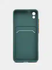 Зеленый чехол для Xiaomi Redmi 7A Сяоми Редми 7А с карманом для карт