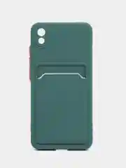 Зеленый чехол для Xiaomi Redmi 7A Сяоми Редми 7А с карманом для карт