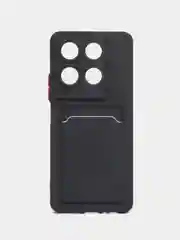 Черный чехол для Infinix NOTE 30 Инфиникс Ноут 30 с карманом для карт