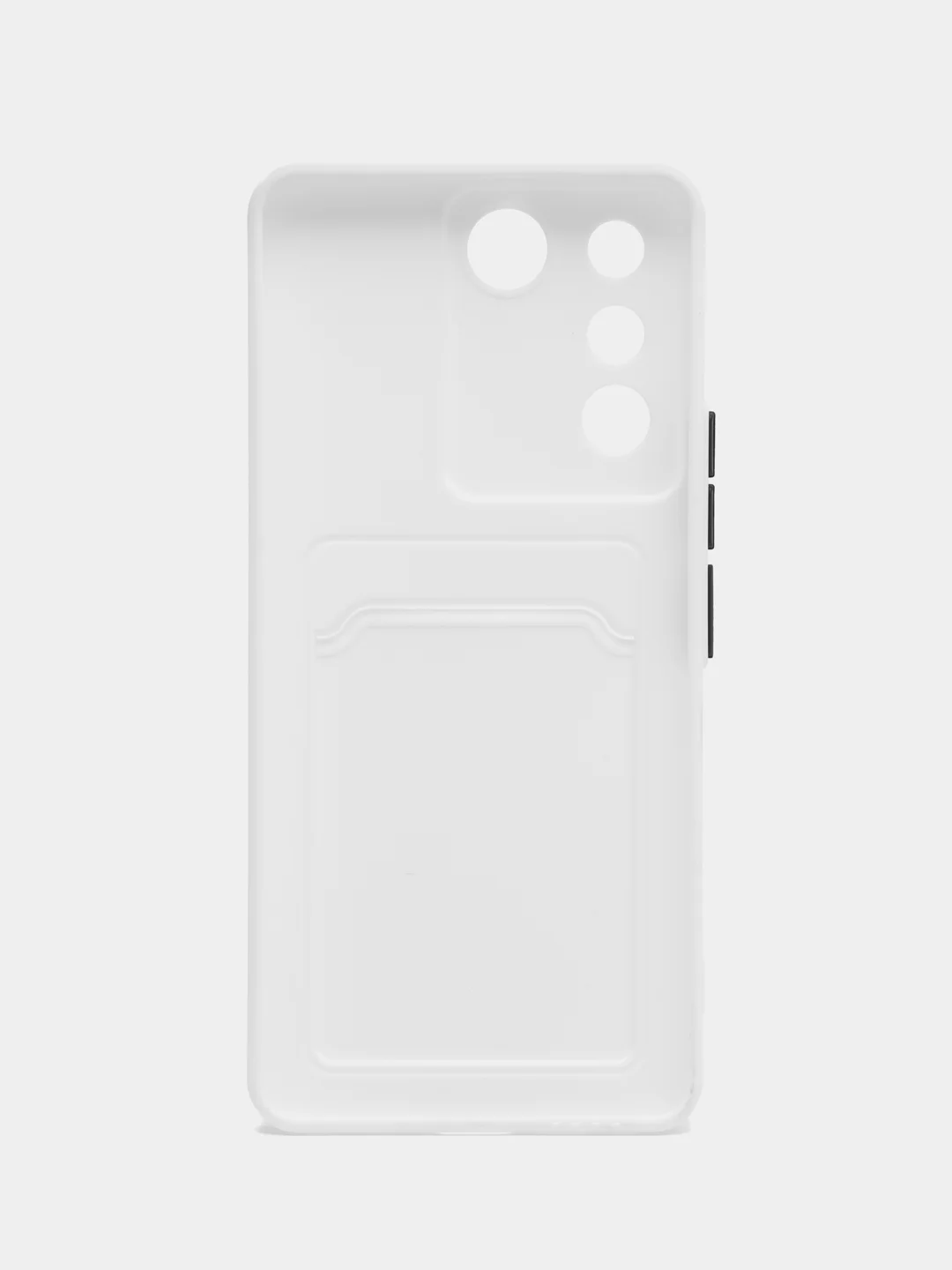 Белый силиконовый чехол для Vivo V27E (Виво В27Е), с карманом для карт