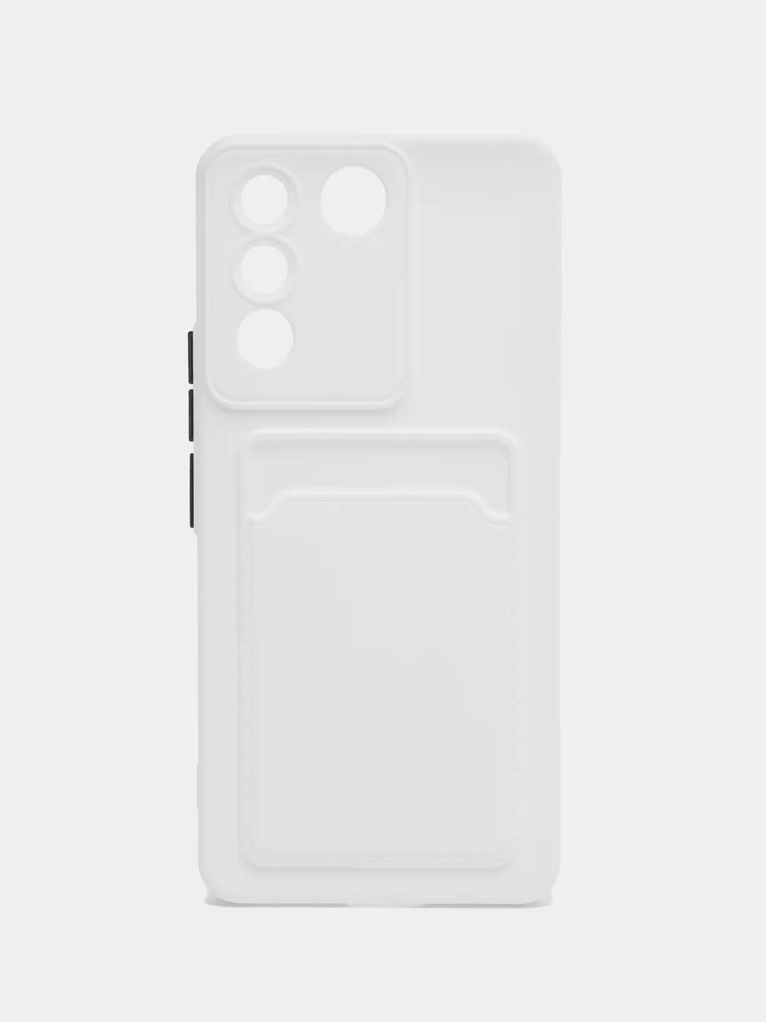 Белый силиконовый чехол для Vivo V27E (Виво В27Е), с карманом для карт