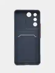 Морской силиконовый чехол для Vivo V27E (Виво В27Е), с карманом для карт