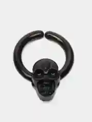 Серебряный серьга клипса "Череп"