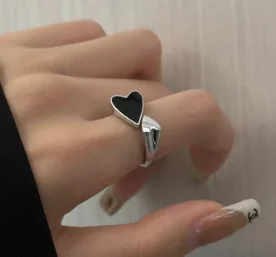 Кольцо сердце, Кольцо регулируемое, женское кольцо, кольцо кейпоп, к-pop, корейское кольцо