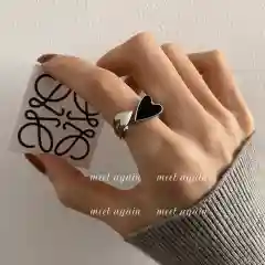 Кольцо сердце, Кольцо регулируемое, женское кольцо, кольцо кейпоп, к-pop, корейское кольцо