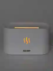 Белый увлажнитель воздуха для дома ультразвуковой с эффектом пламени