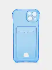 Синий чехол для iPhone 11, 12, 13, 14, силиконовый для смартфона, с картхолдер, карман для карты