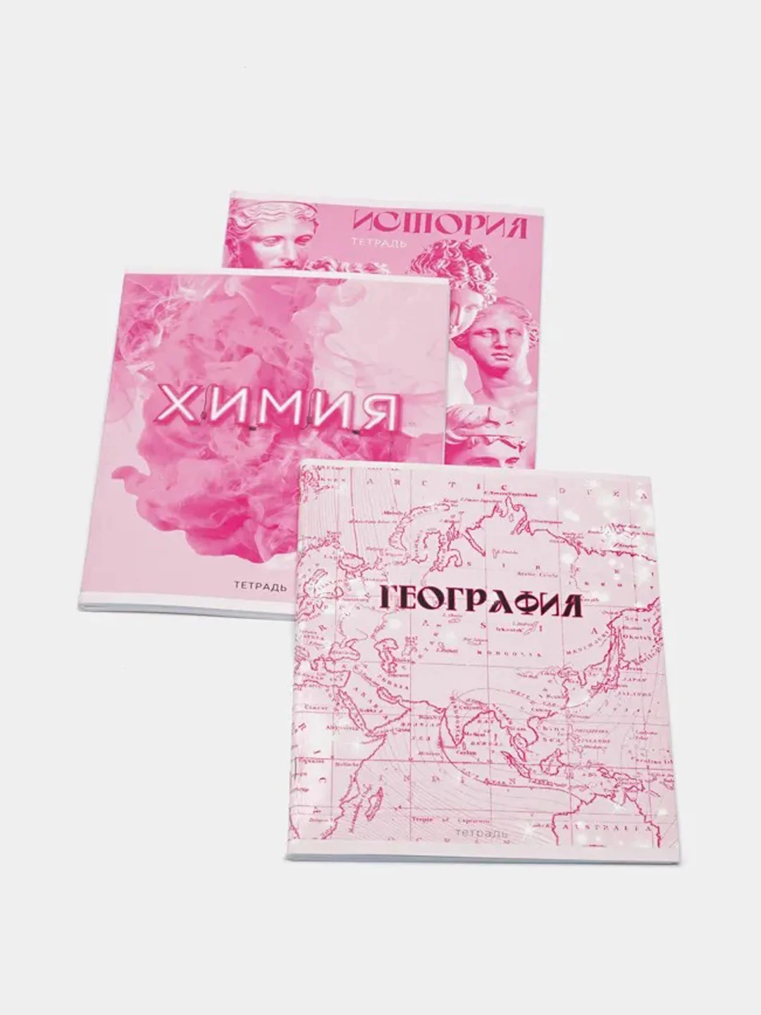 Прозрачный тетрадь предметная "Розовая серия", 48 листов