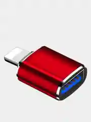 Красный адаптер-переходник OTG Lightning USB 3.0 на lightning для iPhone конвертер данных