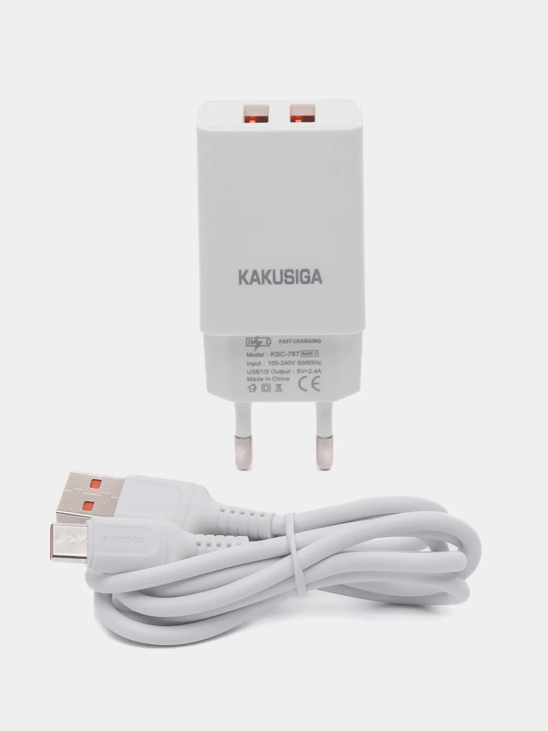 Белый зарядное устройство с кабелем (1м) Type-C, Micro, Lightning, для Apple iPhone/Android