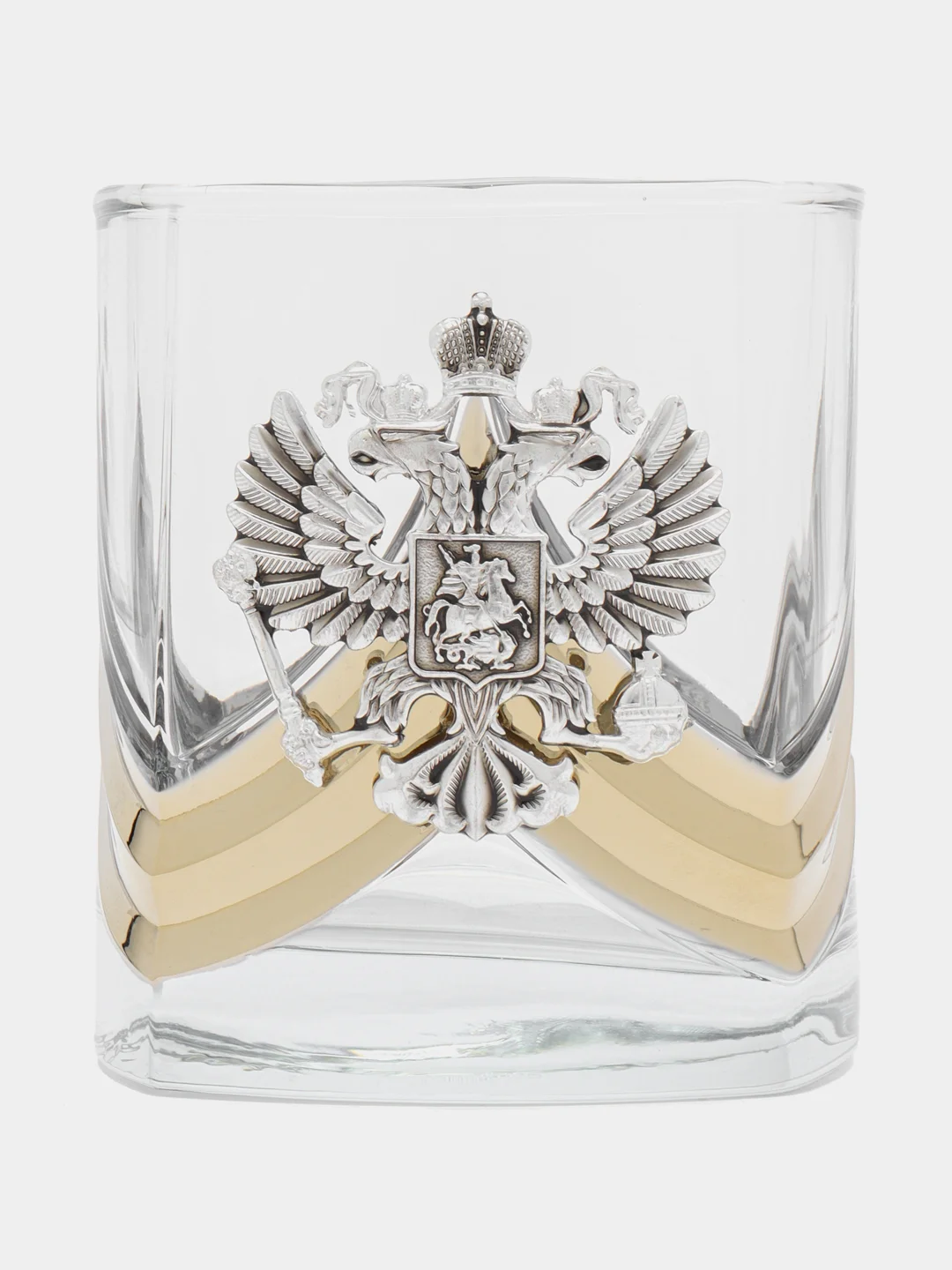 Серебряный стакан с гербом России для виски