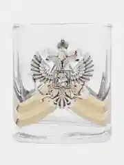 Серебряный стакан  с гербом России для виски