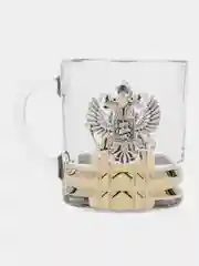 Серебряный кружка с гербом России для чая и кофе