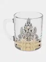 Серебряный кружка с гербом России для чая и кофе
