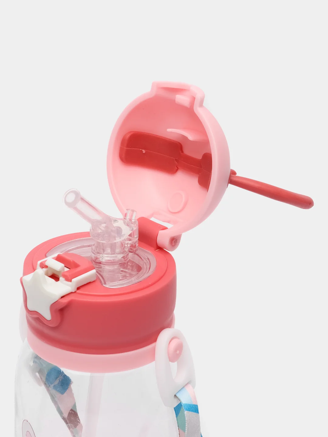 Кораллово-розовый бутылка с трубочкой для воды