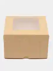 Карамельный коробка для 4 капкейков с окном, 16 х 16 х 10 см