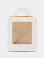 Белый коробка для 1 капкейка с окном, 9,2 х 9,2 х 11,1 см