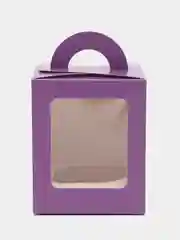 Пурпурный коробка для 1 капкейка с окном, 9,2 х 9,2 х 11,1 см