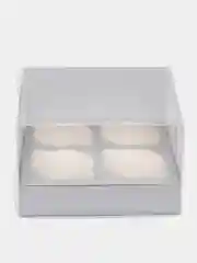 Розовый кондитерская складная коробка для 4 капкейков, 16 х 16 х 10 см