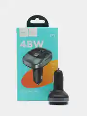 Автомобильное зарядное устройство FM-Трансмиттер HOCO E76, 2*USB+Type-C PD45W, 48W, черный