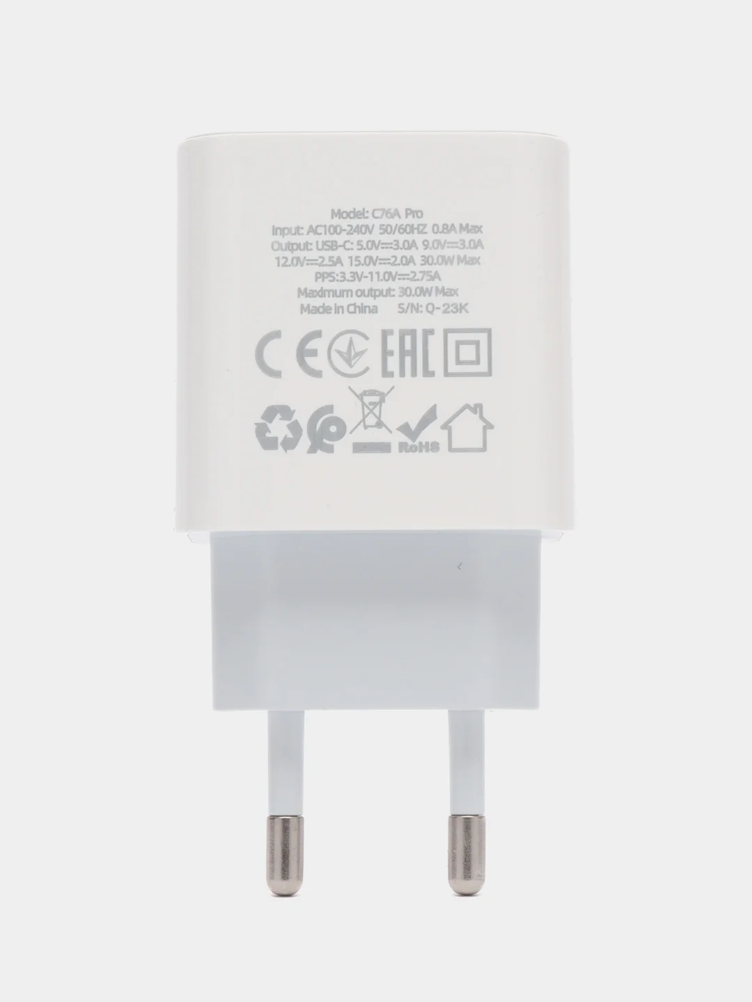 Комплект зарядного устройства Hoco C76A Pro, с одним портом PD30W, Type-C-Lightning, белый