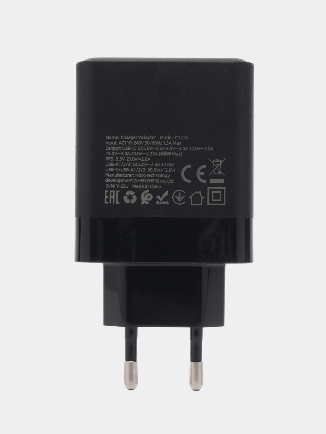Сетевой адаптер четырехпортовый Hoco C127A PD45W(1C3A), ЕС, черный
