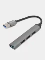 Хаб hoco HB26 4 in 1 adapter(USB to USB3.0+USB2.0*3) - Gray