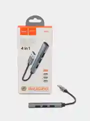 Хаб hoco HB26 4 in 1 adapter(USB to USB3.0+USB2.0*3) - Gray