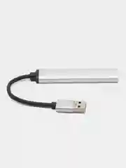 USB HUB разветвитель HOCO HB26 4 в 1 USB3.0 (m) - USB3.0 (f) + 3xUSB2.0 (f), серебряный