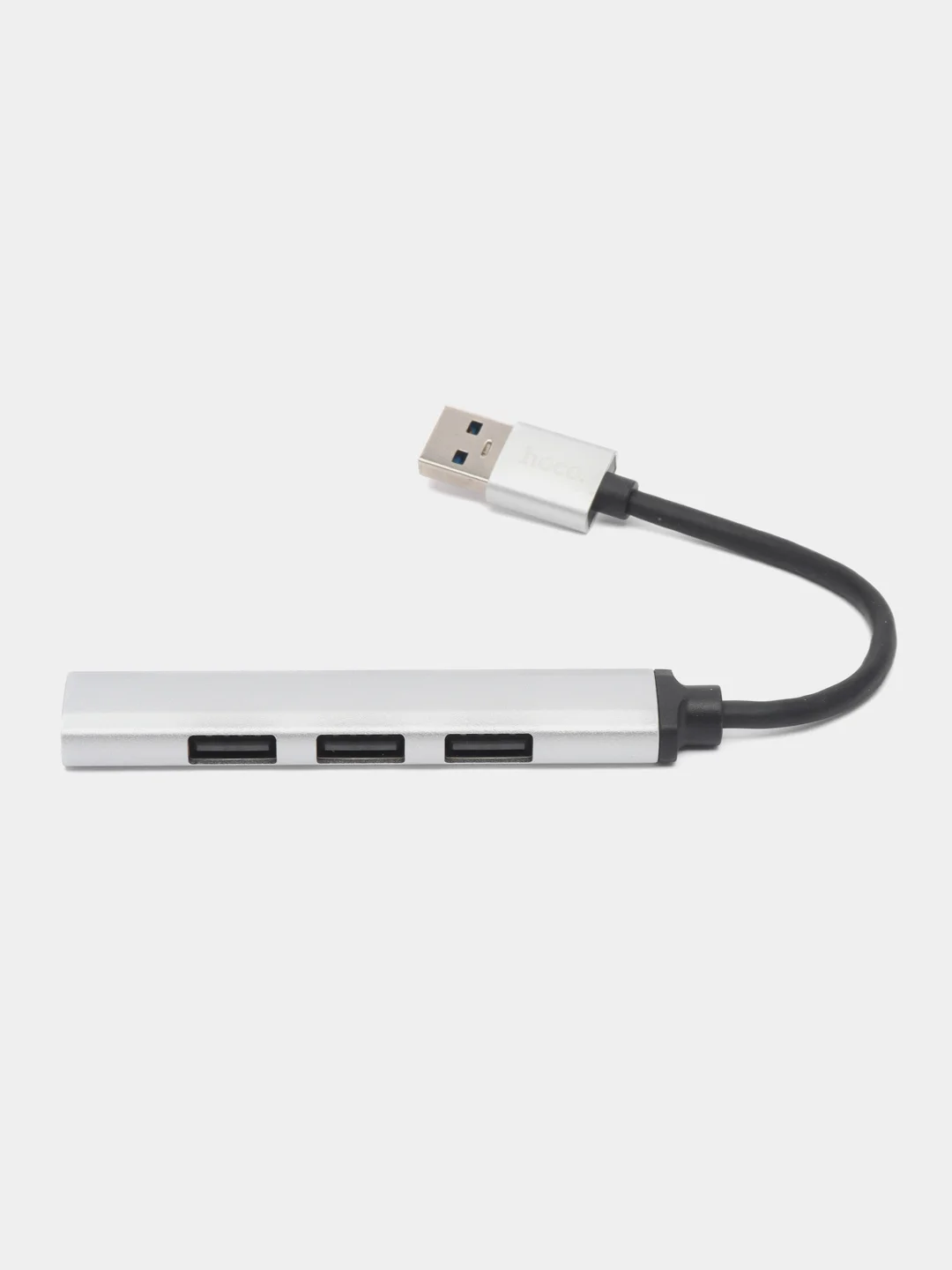 USB HUB разветвитель HOCO HB26 4 в 1 USB3.0 (m) - USB3.0 (f) + 3xUSB2.0 (f), серебряный