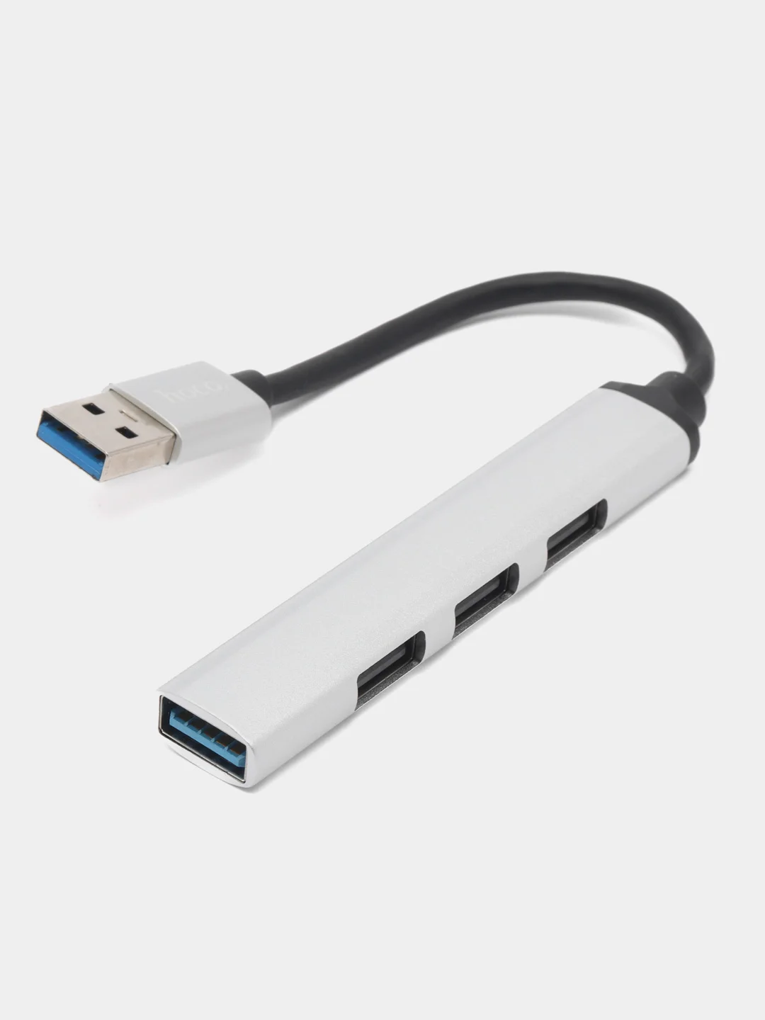 USB HUB разветвитель HOCO HB26 4 в 1 USB3.0 (m) - USB3.0 (f) + 3xUSB2.0 (f), серебряный