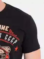 Футболка черная хлопок с принтом ПОКОЛЕНИЕ РОЖДЕННОЕ В СССР
