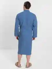 Голубой халат банный мужской вафельный, Lilians