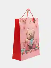 Коралловый пакет бумажный "Мишки" 31*40*12см RQ-925L