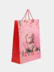 Коралловый меланж пакет бумажный "Мишки" 31*40*12см RQ-925L