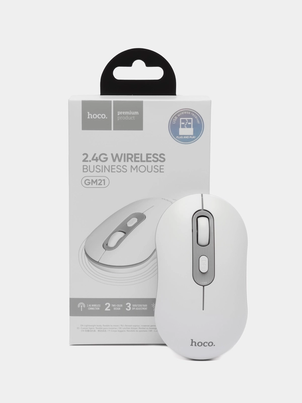HOCO PREMIUM Мышь Hoco GM21 Platinum 2.4G business wireless mouse - White gray