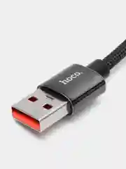 Кабель type c, кабель тайпси  Hoco U125 Benefit 5A  быстрая зарядка - Black