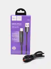 Кабель type c, кабель тайпси  Hoco U125 Benefit 5A  быстрая зарядка - Black