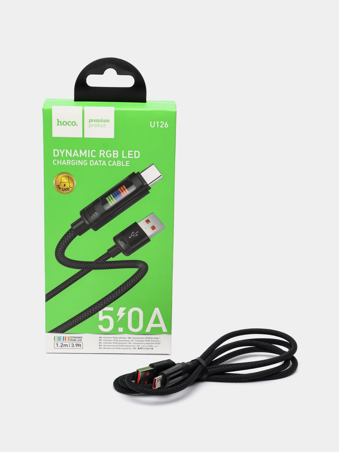 Кабель type c, кабель тайпси  Hoco U126 5A Type-C Кабель для быстрой  зарядки