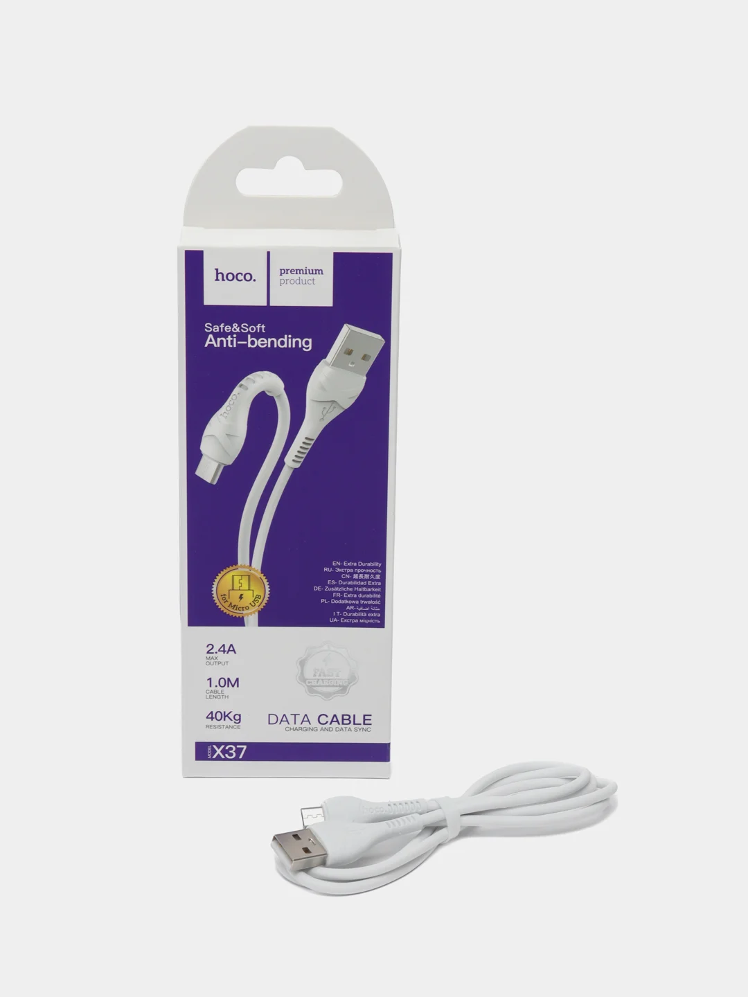 Кабель микро usb, usb кабель для зарядки Hoco X37 Cool power для зарядки белый